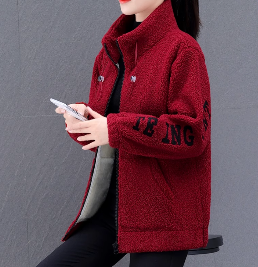 非图片款女ins保暖女士秋冬氛围厚款毛绒外套