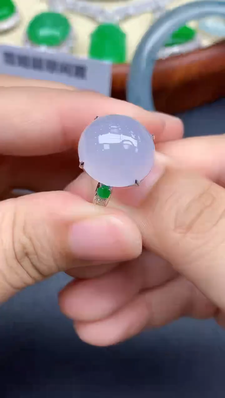 18K金镶嵌戒指翡翠458-中国好珍宝