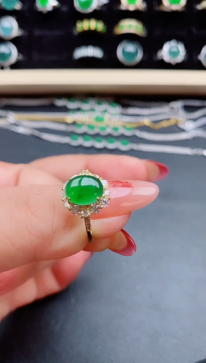 【闪购商品】翡翠戒指银S925镶嵌321321