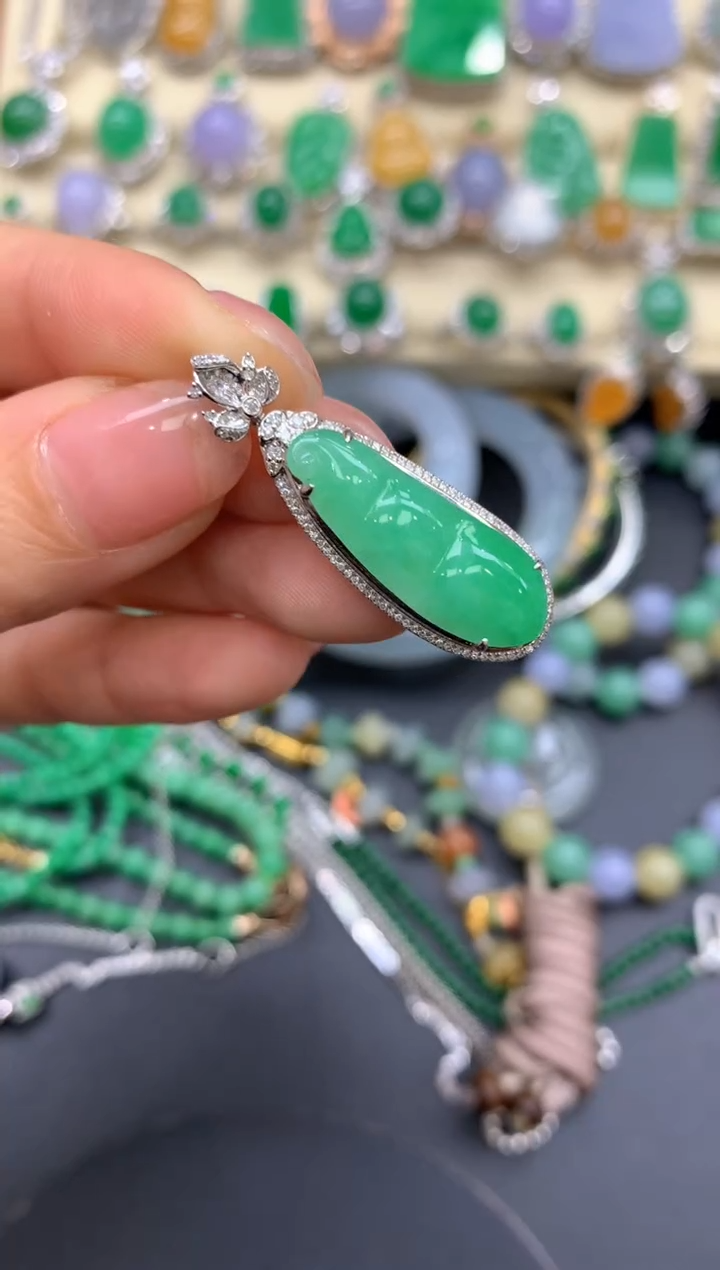 【闪购商品】翡翠颈饰18K金镶嵌466-中国好珍宝