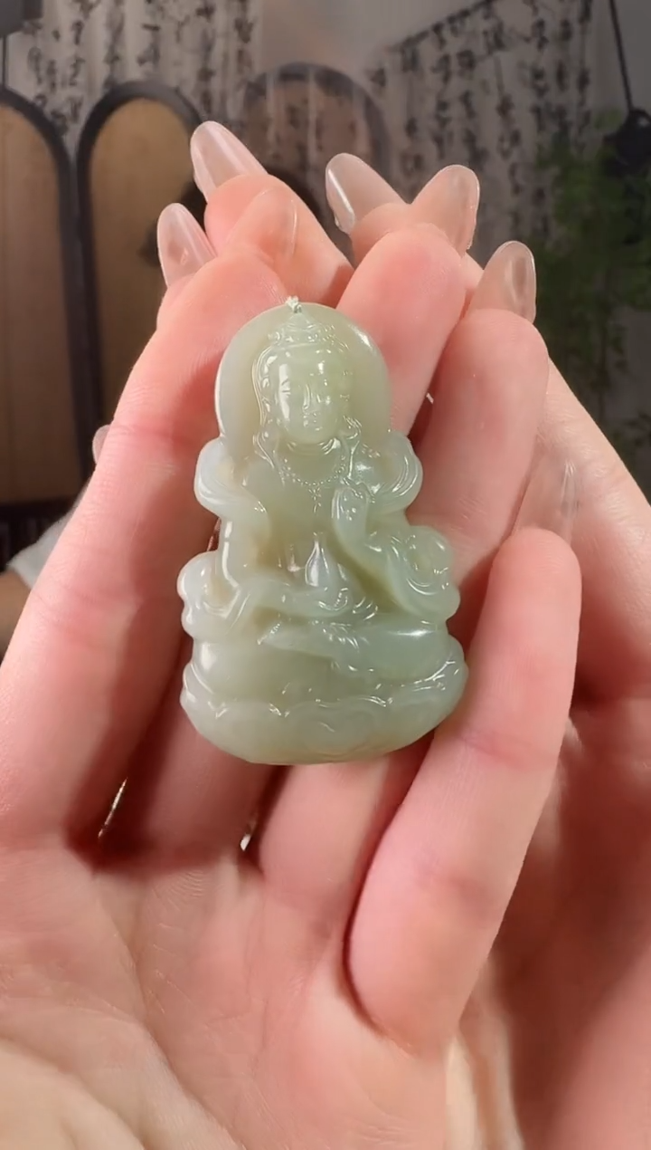 和田玉未镶嵌颈饰观音15