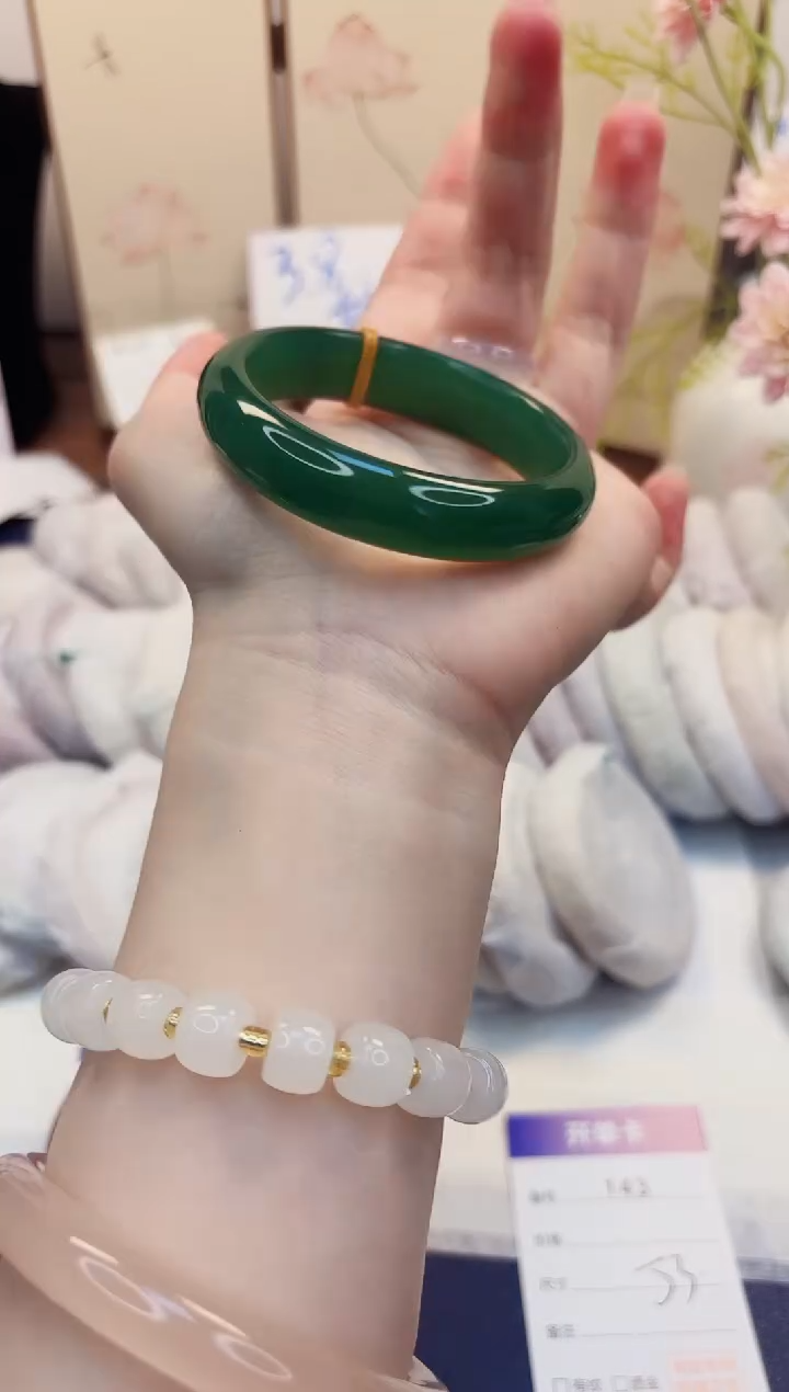 【闪购商品】石英质玉手镯未镶嵌143-东陵玉-圈口53