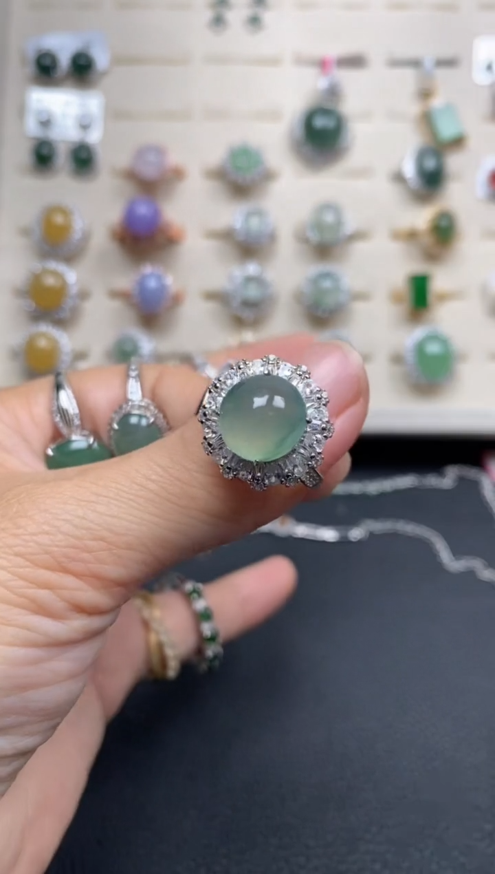 【闪购商品】翡翠戒指银S925镶嵌11111