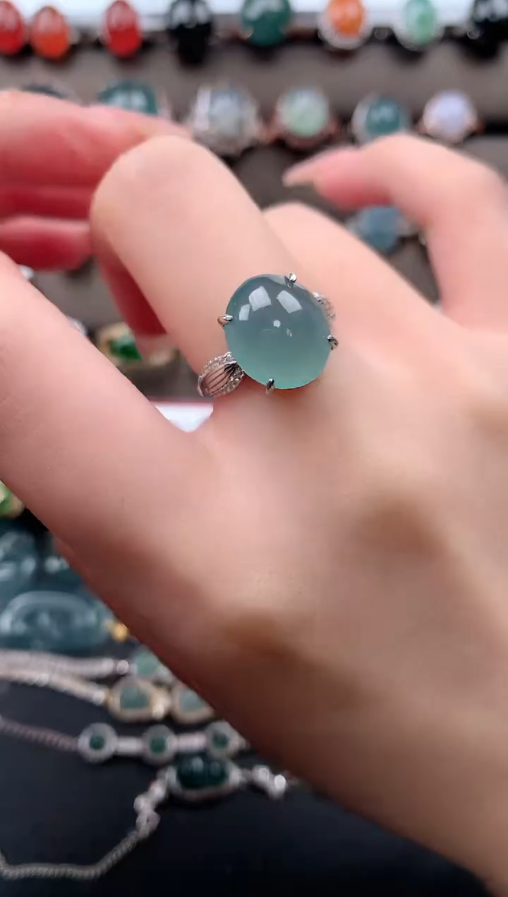 【闪购商品】翡翠戒指银S925镶嵌51241