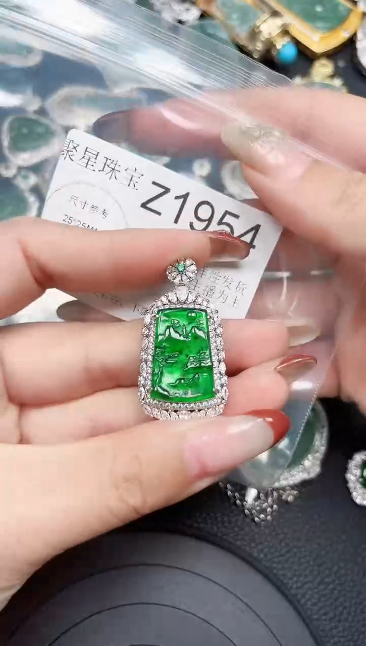 【闪购商品】翡翠颈饰未镶嵌赠皮绳1954