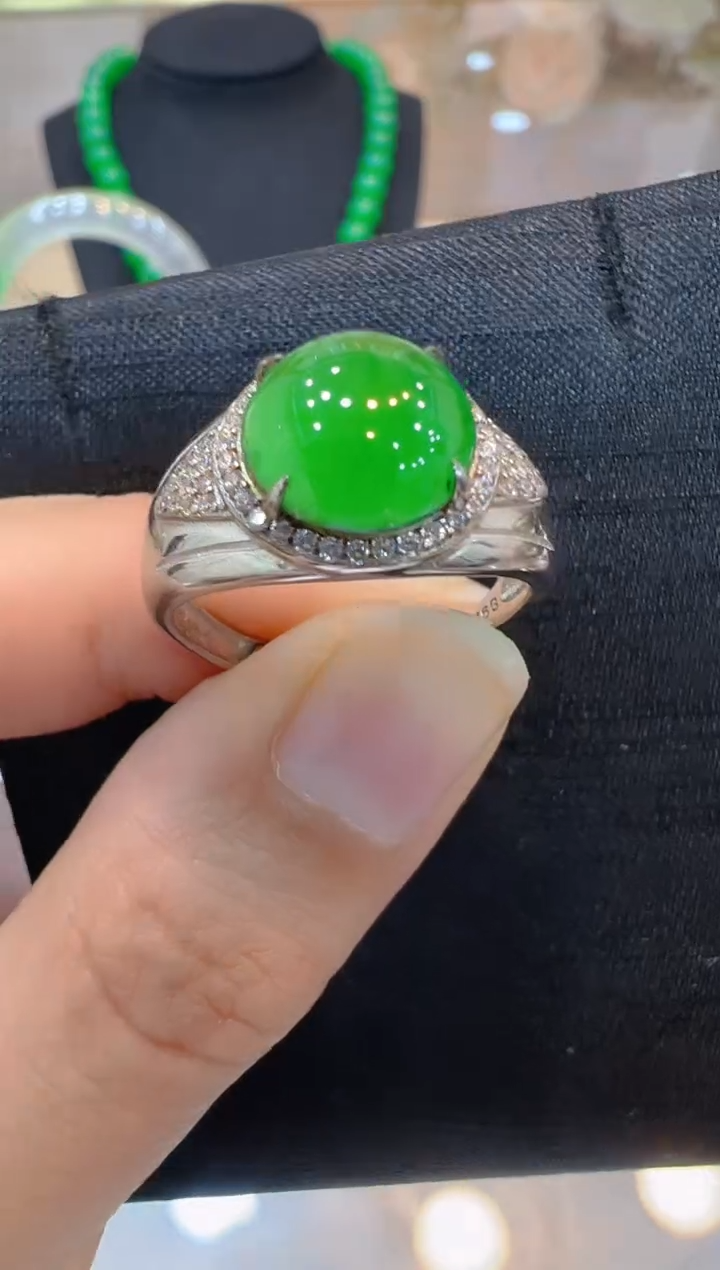 翡翠戒指银S925镶嵌多样性团购发一件