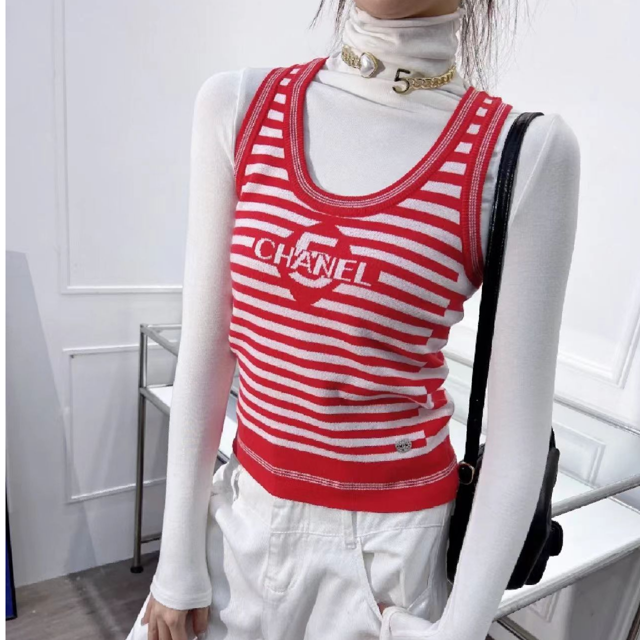 未使用 Chanel/香奈儿 Chanel 香奈儿23C背心 红色/34