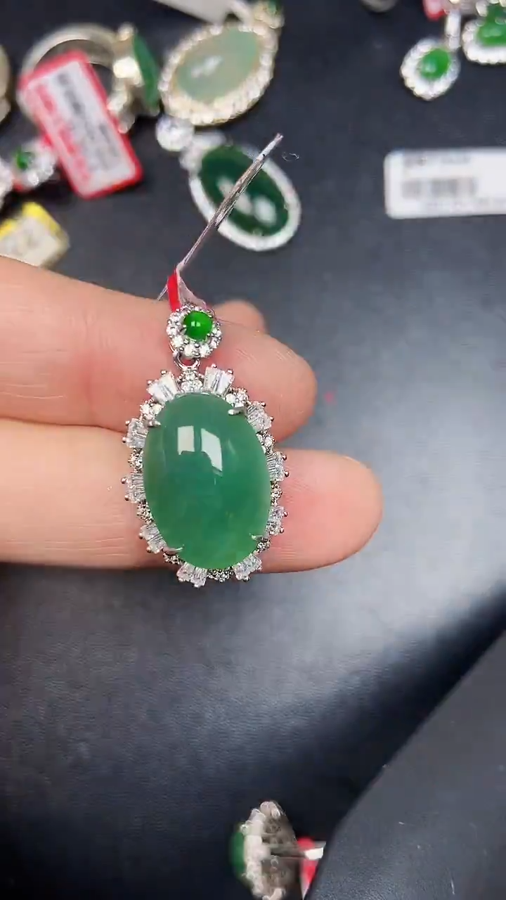 银S925镶嵌戒指翡翠1680