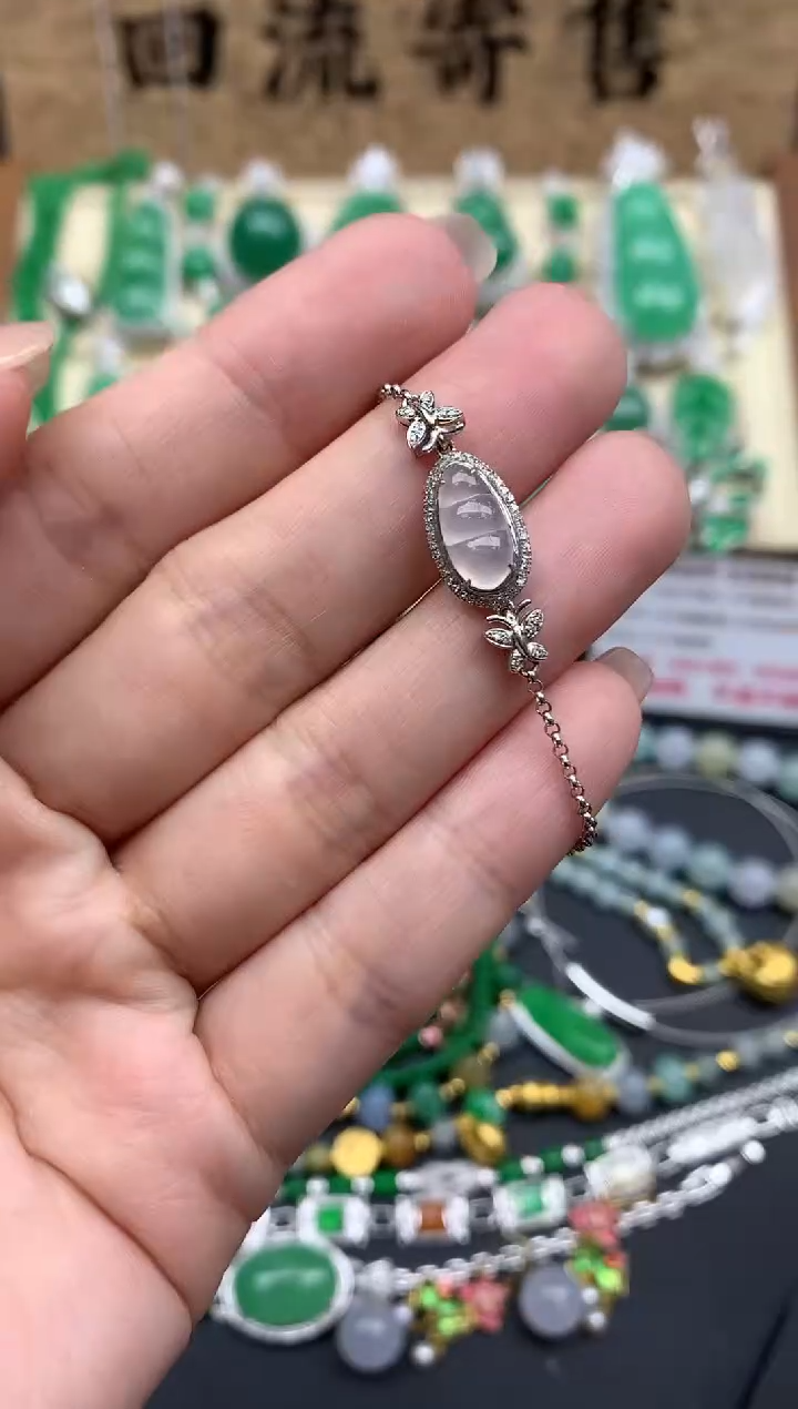 【闪购商品】翡翠手串18K金镶嵌354-中国好珍宝