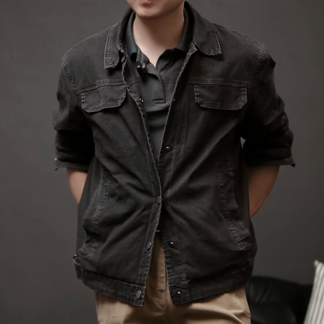 【型男必选】美式复古工装夹克男士翻领外套秋冬时尚帅气上衣多口袋