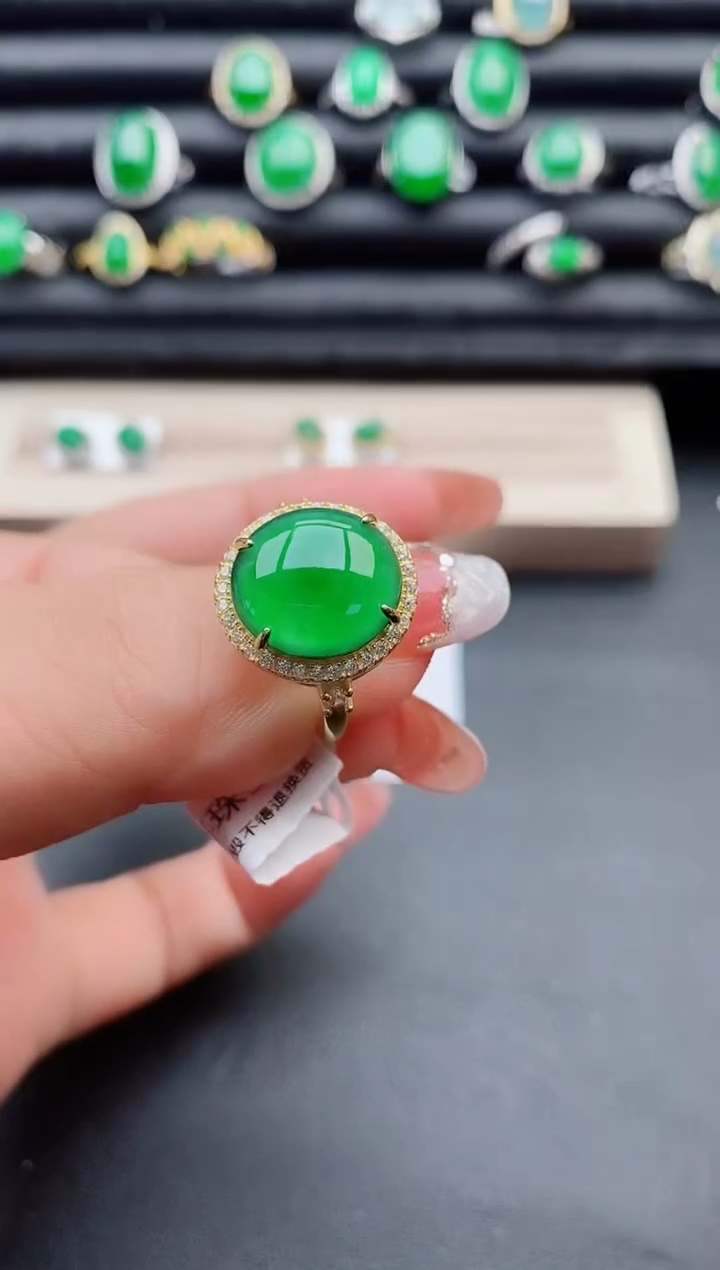 【闪购商品】翡翠戒指银S925镶嵌13221