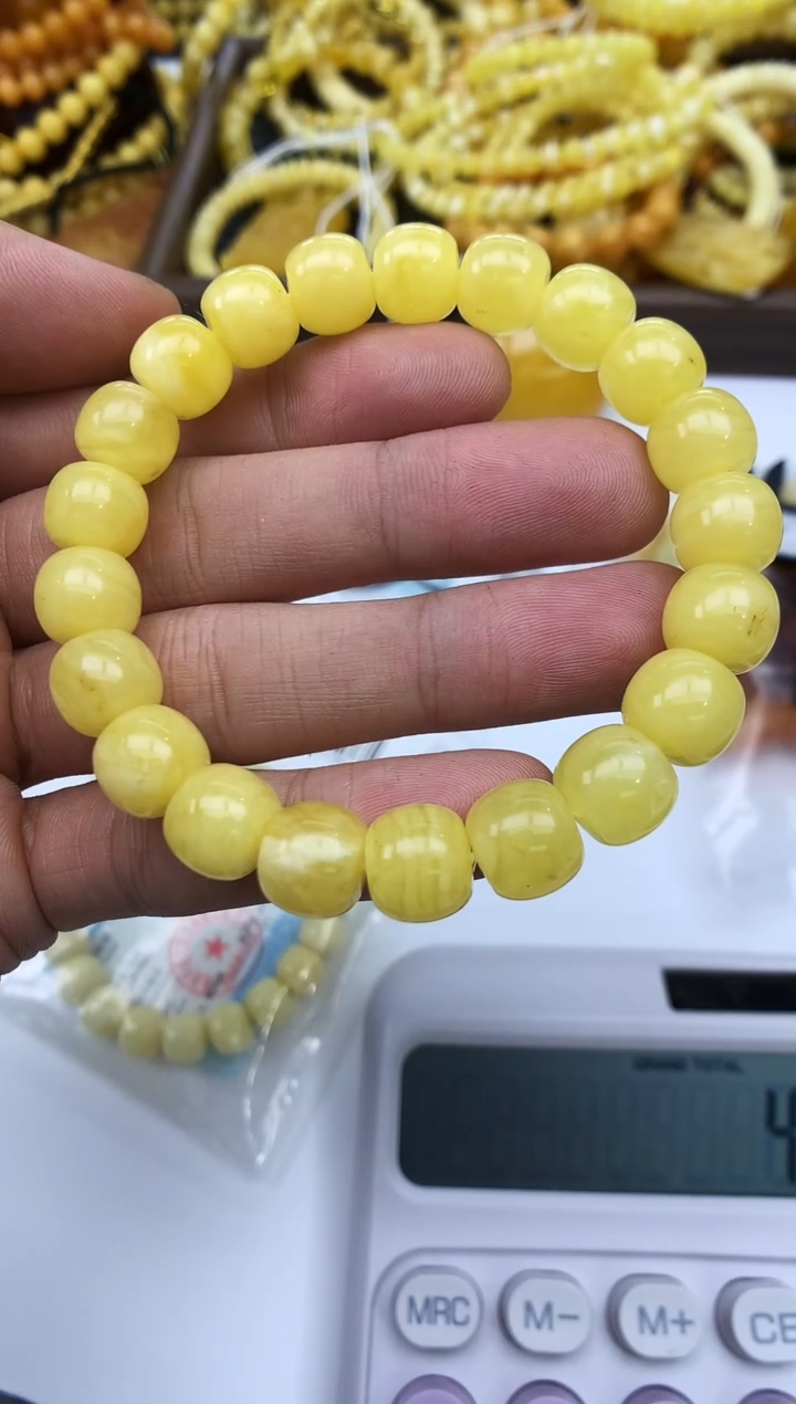 裸石琥珀未镶嵌无***星手串