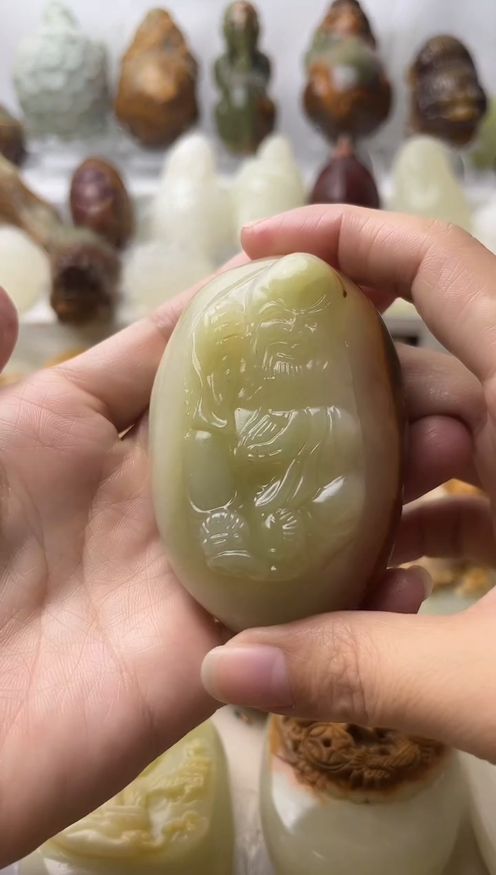 石材方解石棉纹正常不退换寿星微瑕