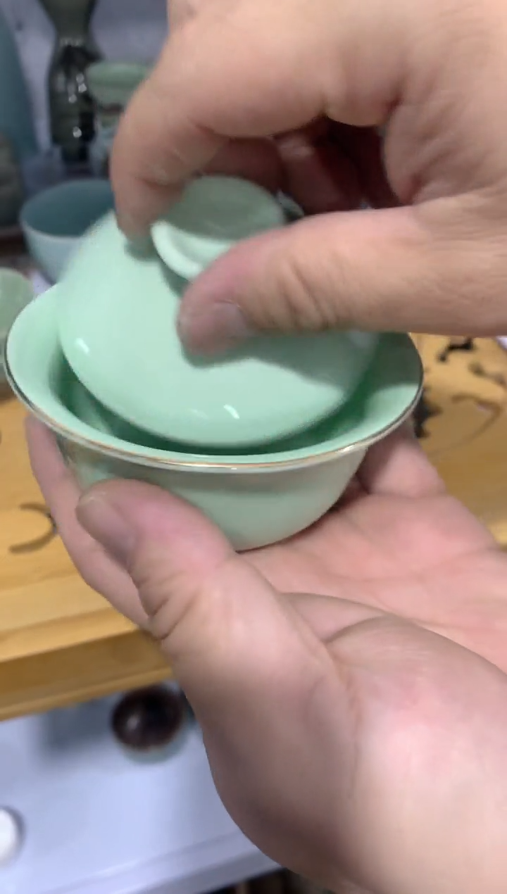 【闪购商品】陶瓷茶杯汝窑壶办公杯三才盖碗（轻轻微瑕）