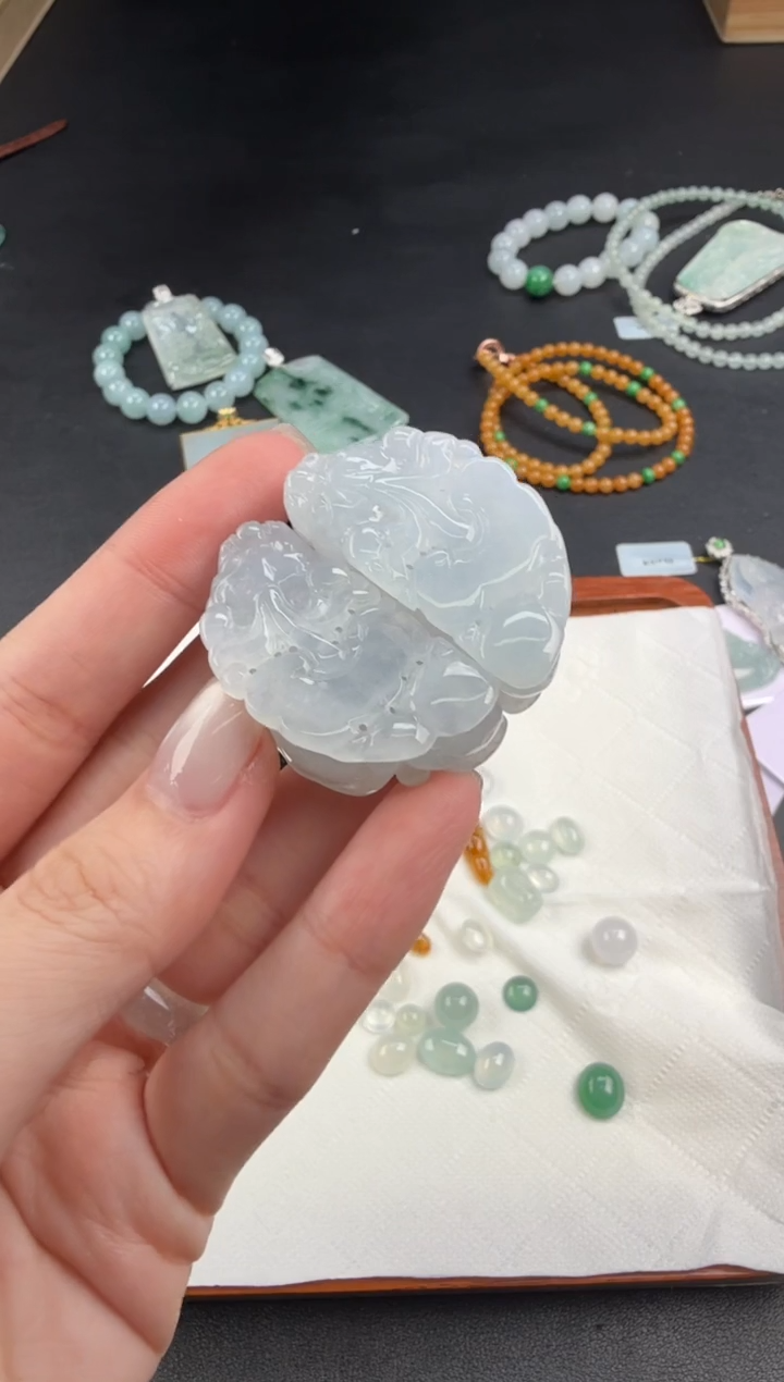吊坠(不含链)未镶嵌翡翠翡翠饰品-249 一对