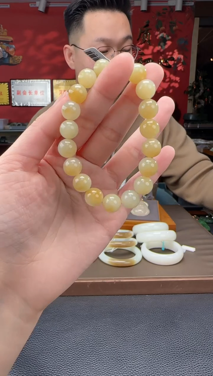 【闪购商品】和田玉手串未镶嵌且末糖白单圈手串
