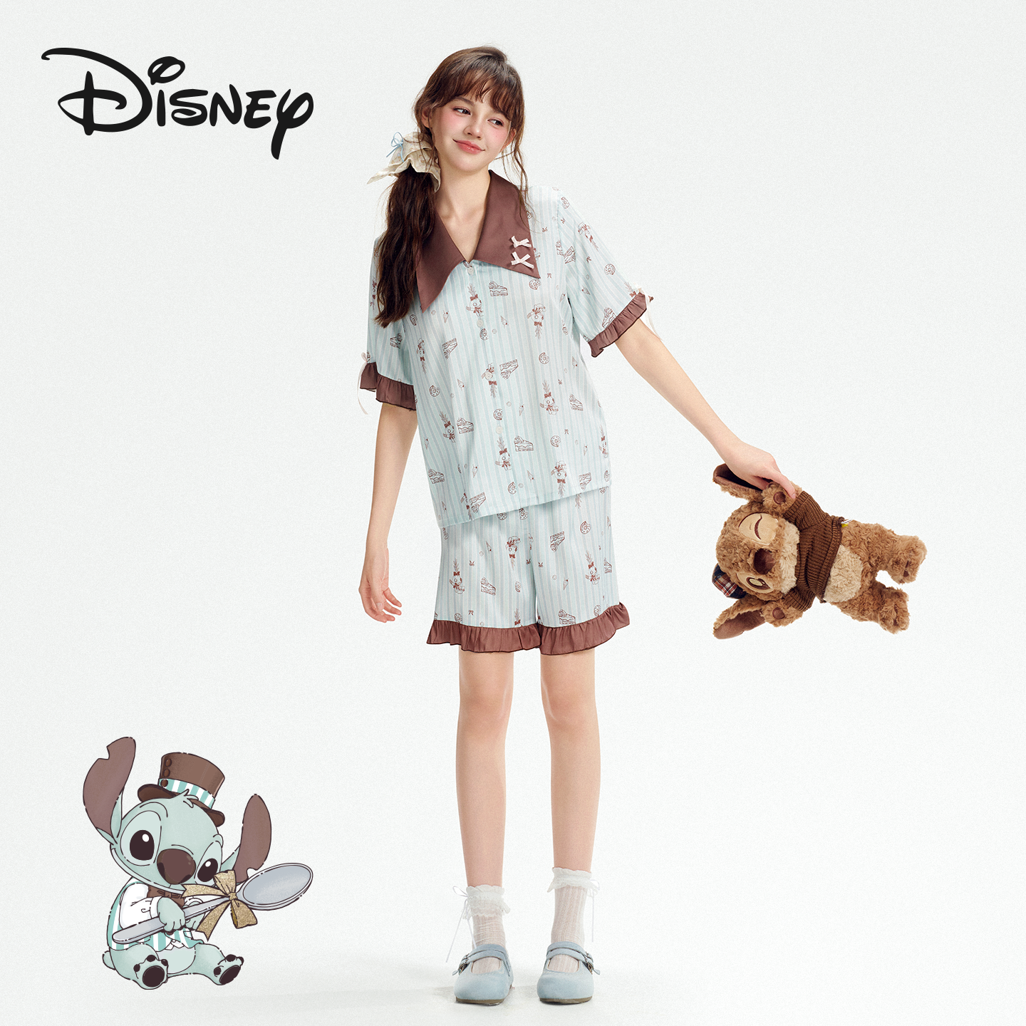 【国家补贴】Disney/迪士尼”薄荷生巧“7A级甜美翻领可外穿家居服