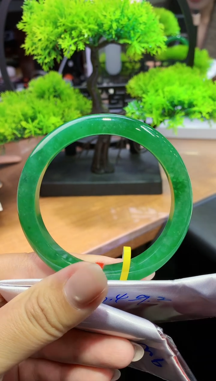 未镶嵌手镯翡翠-k47 天然缅甸A货翡翠59.7正圈总价9万定金2万