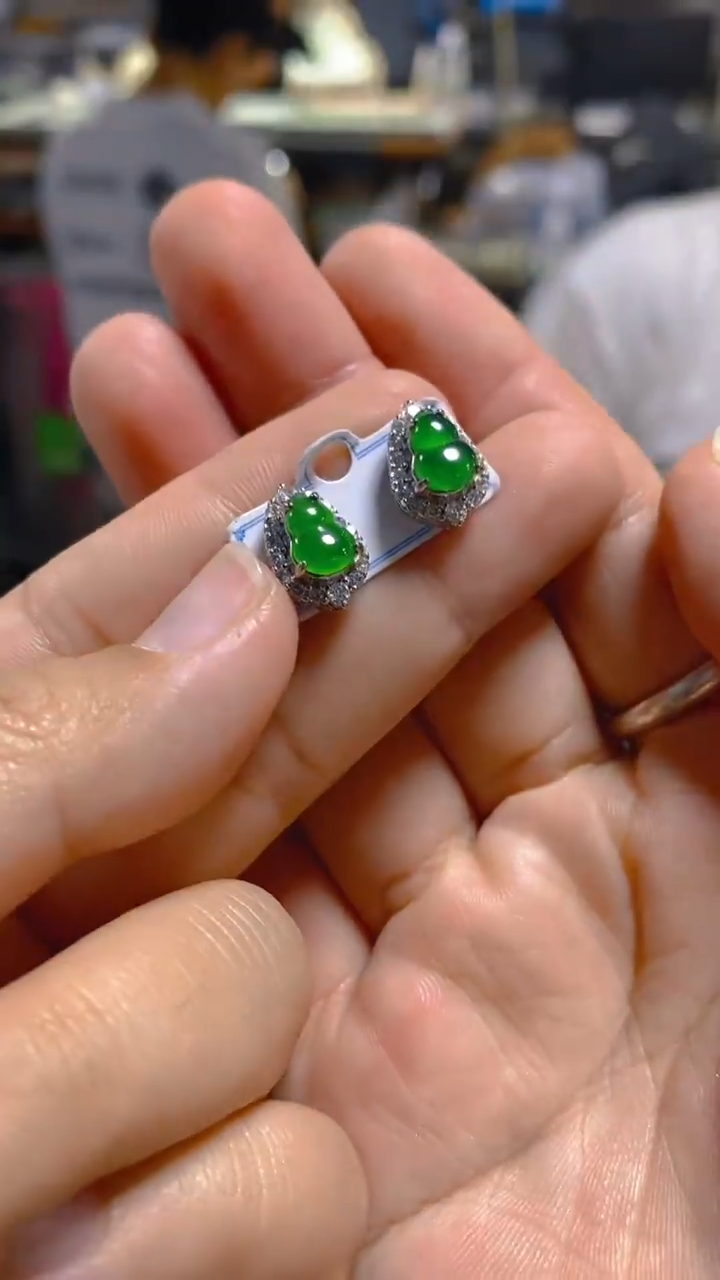 【闪购商品】翡翠耳饰未镶嵌0431020244多样性发一