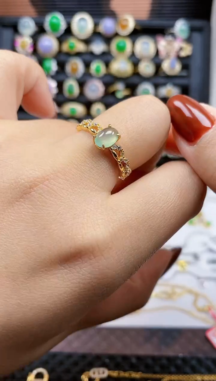 银S925镶嵌戒指翡翠71