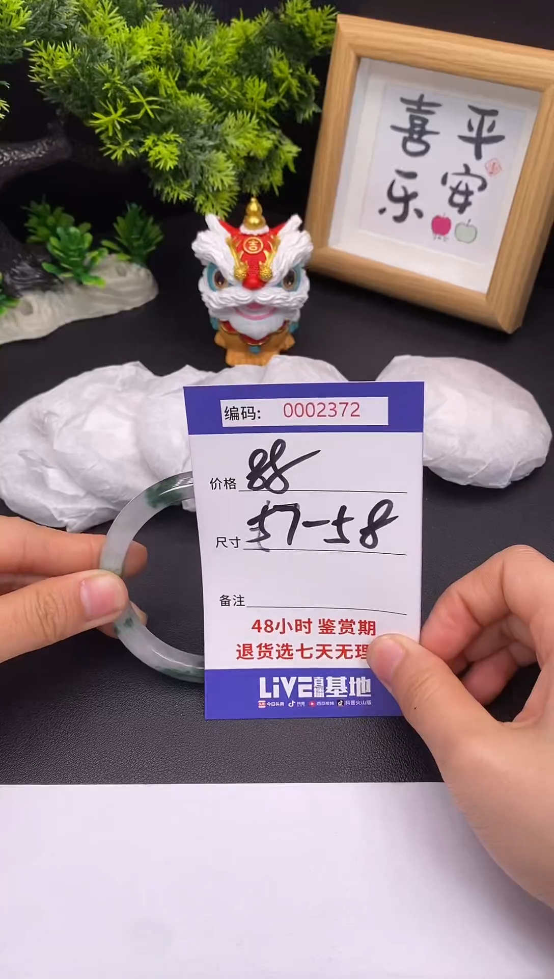 未镶嵌手镯翡翠0002372