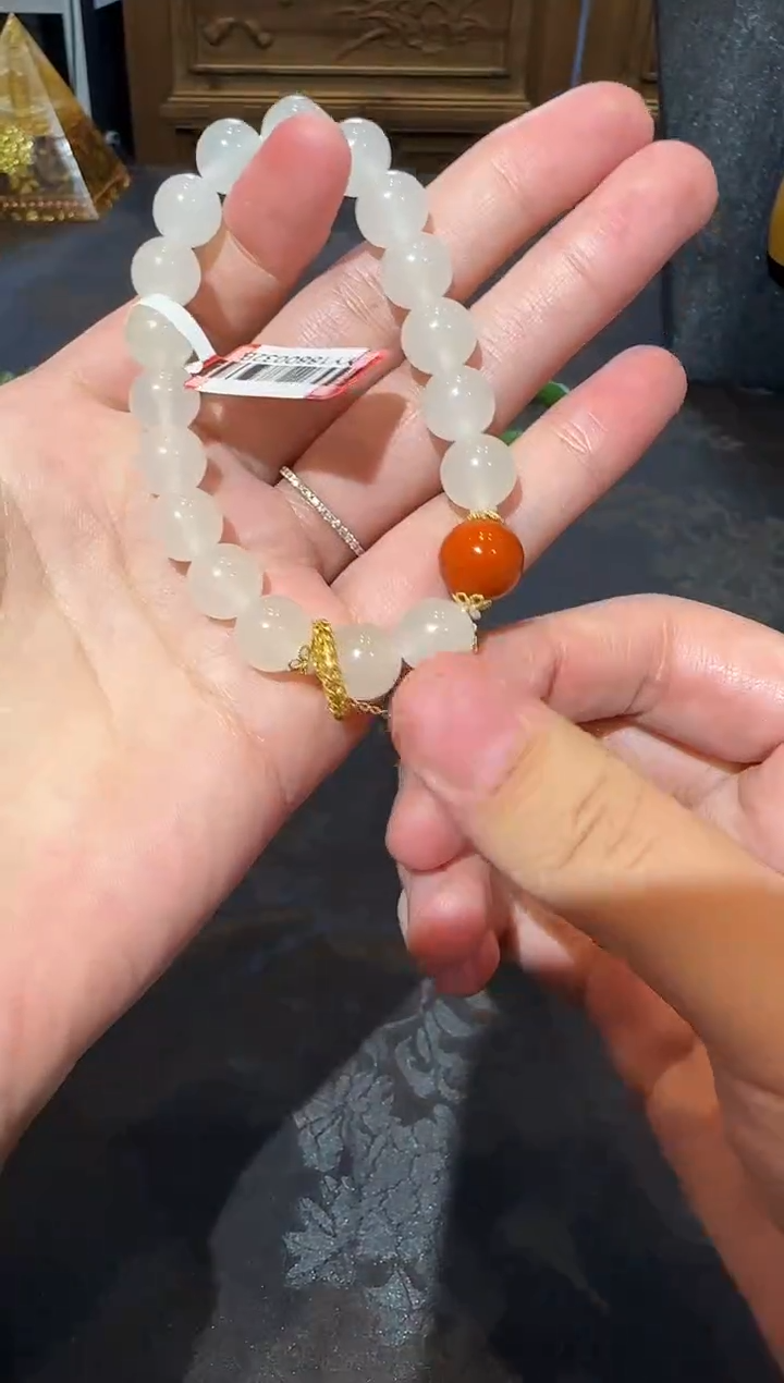 【闪购商品】和田玉手串18K金镶嵌1