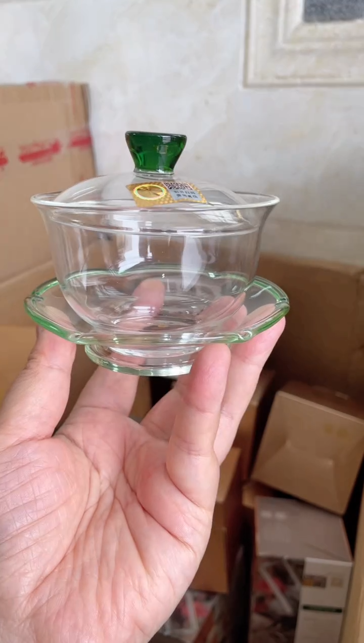 【闪购商品】沁莲盖碗湖绿样品。。。。。