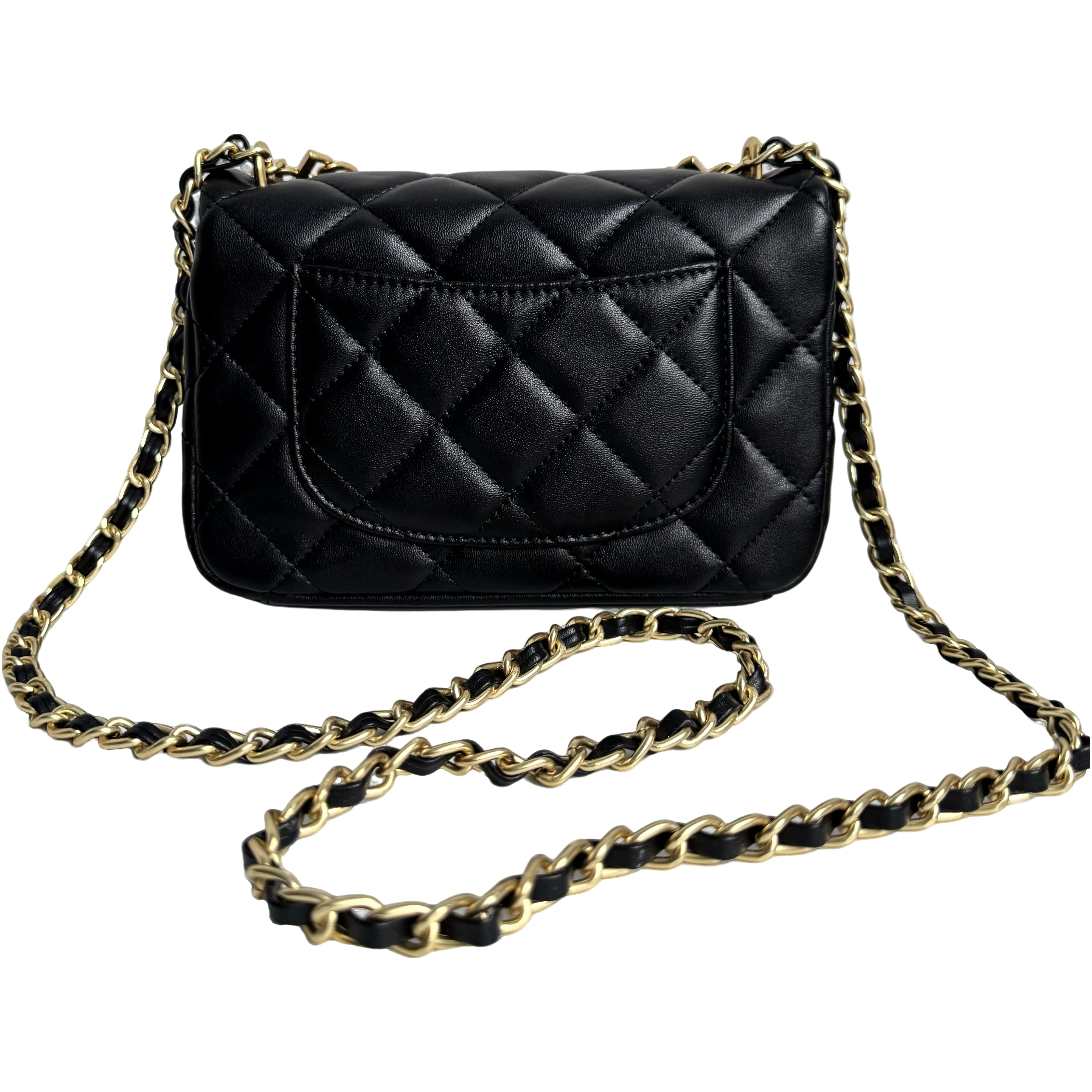 设计款高级镶钻链条黑色斜挎包