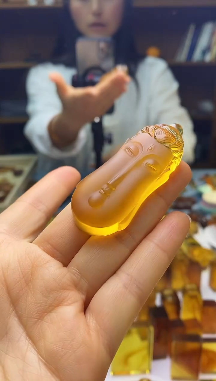 琥珀颈饰未镶嵌SN90-106（有福气·佛脸）