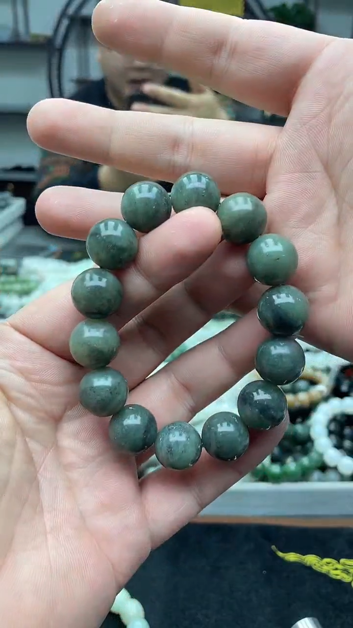 未镶嵌手串和田玉新疆飘墨青花16