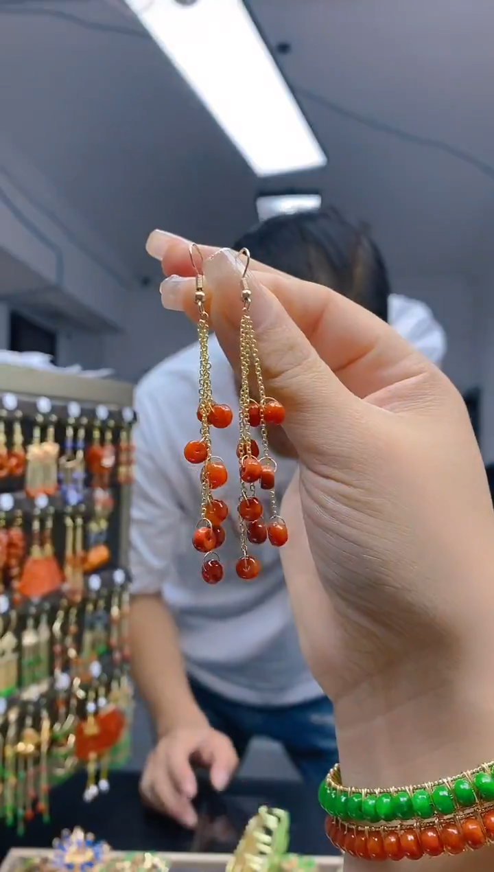 【闪购商品】翡翠耳饰合金355翡翠耳钩