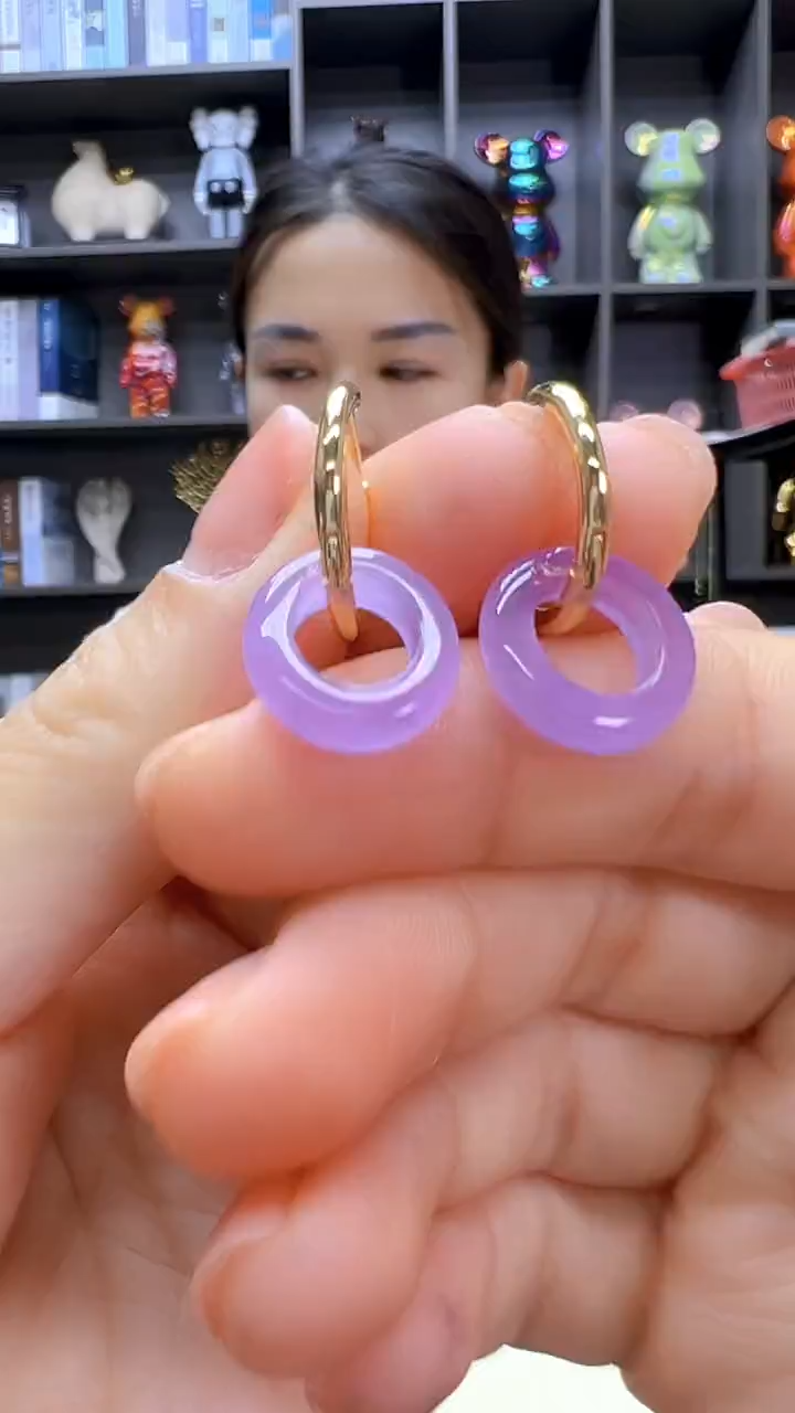翡翠14K金镶嵌颈饰沉白diy劲饰