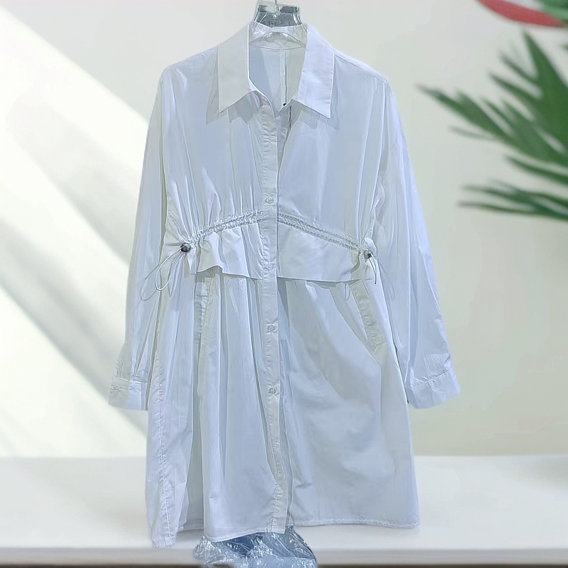 3998 抽绳长款衬衫