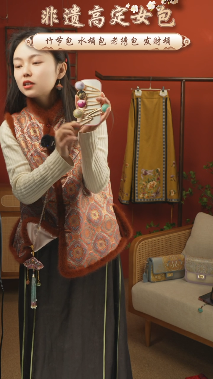 【闪购商品】刺绣非遗宋锦发夹随机一个