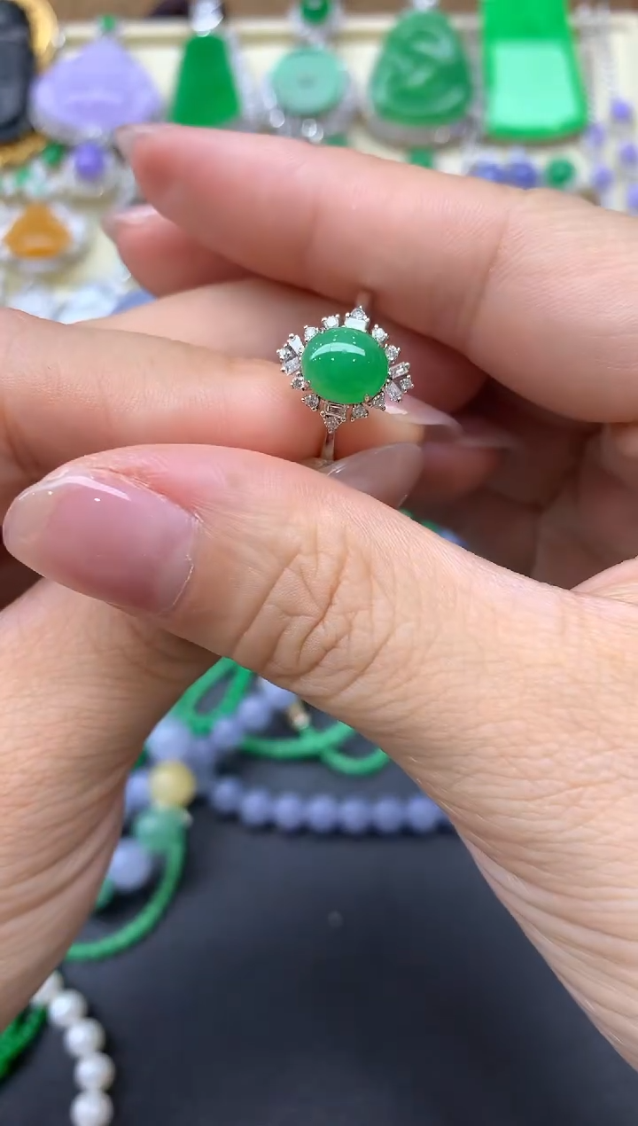 【闪购商品】翡翠戒指18K金镶嵌405-中国好珍宝