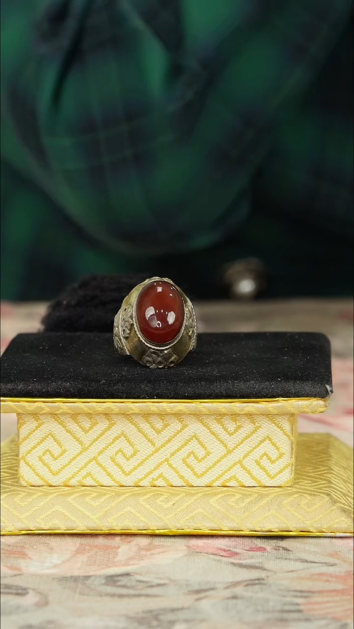 【闪购商品】玛瑙/玉髓戒指银S925镶嵌玛瑙戒指