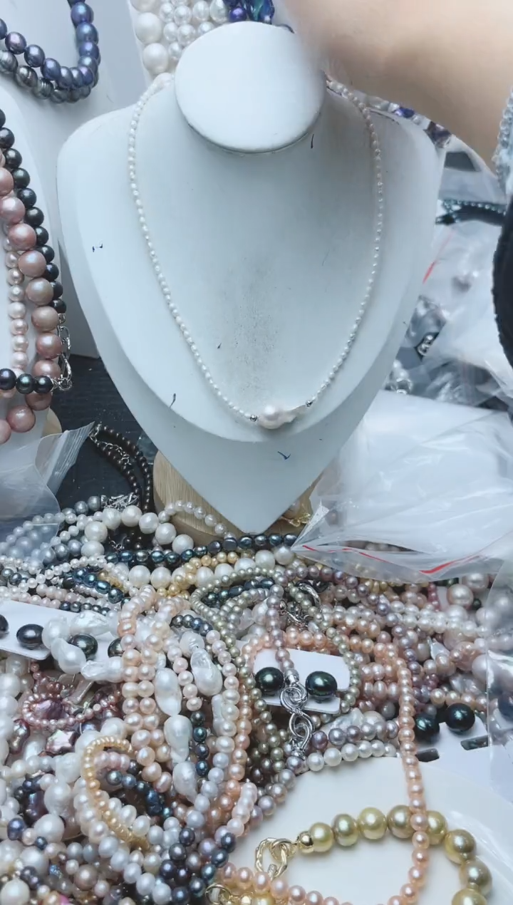 【闪购商品】淡水珍珠颈饰钛钢1