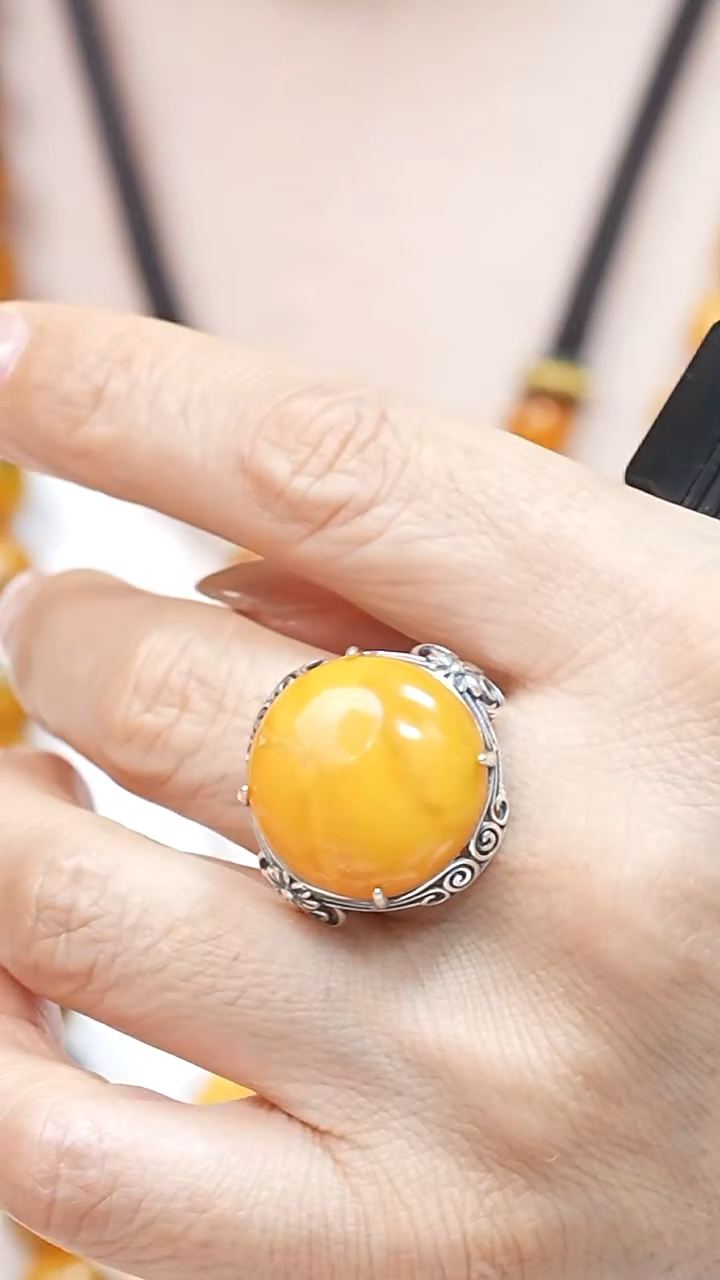 银S925镶嵌颈饰蜜蜡6420天然蜜蜡珠宝奇石全部保真