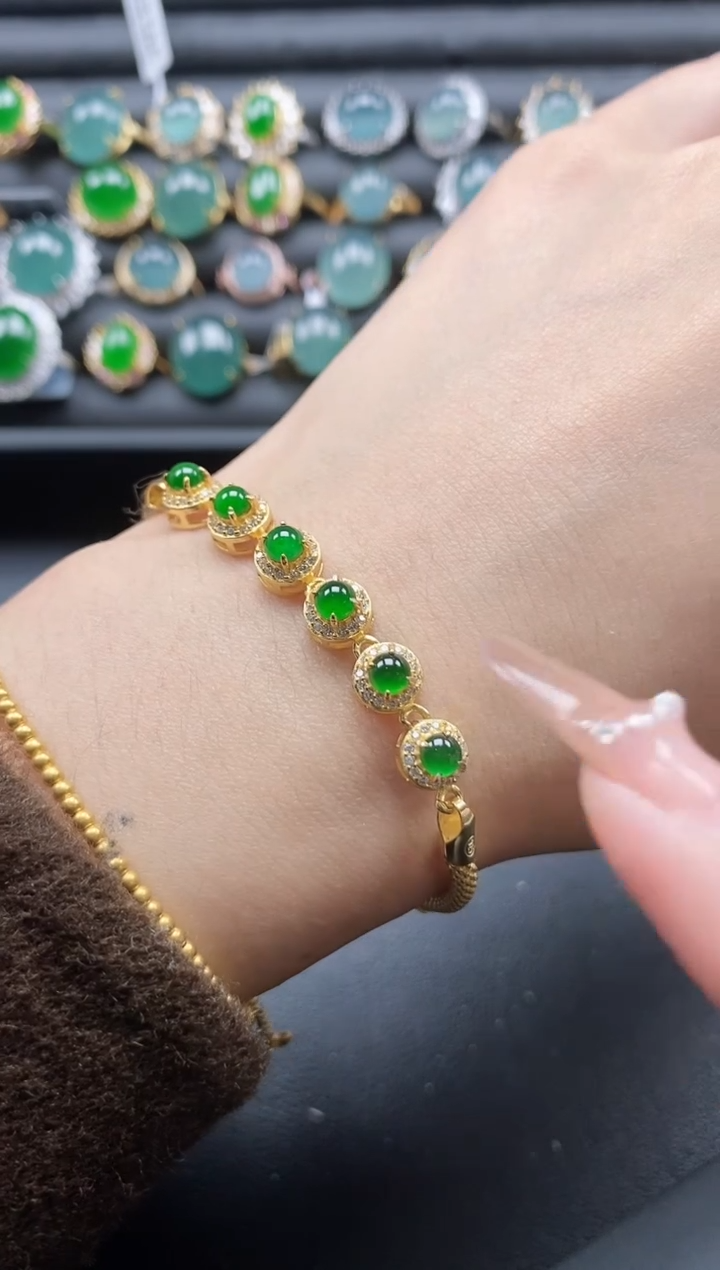 【闪购商品】翡翠戒指银S925镶嵌5151-15