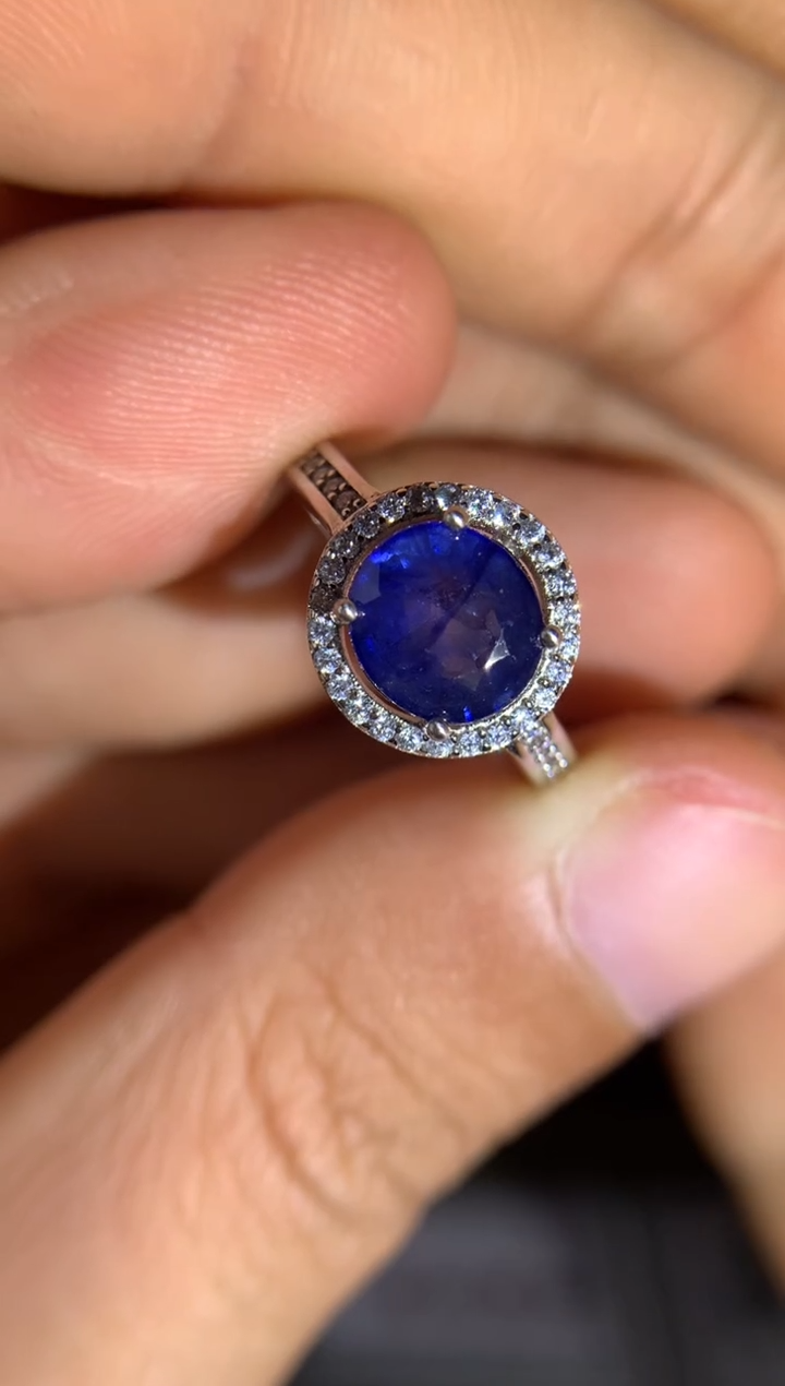 【闪购商品】蓝宝石戒指银S925镶嵌天然