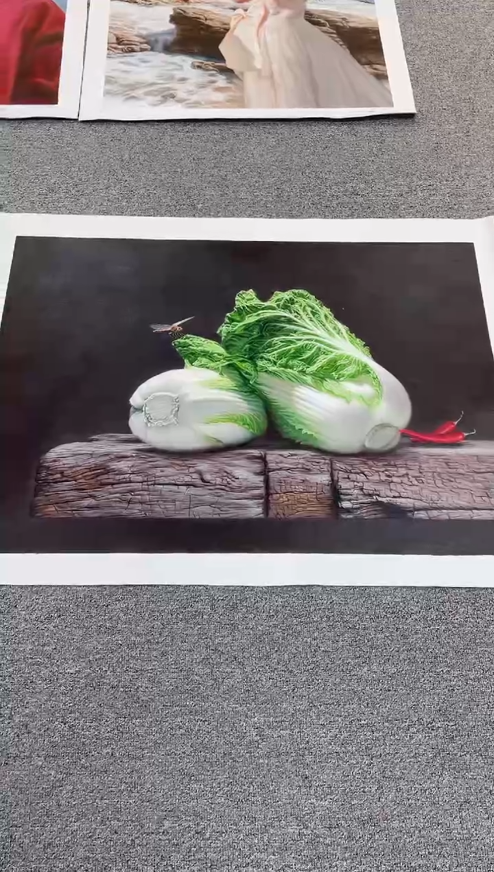 【闪购商品】油画百财白菜静物画芯70*100可含外框
