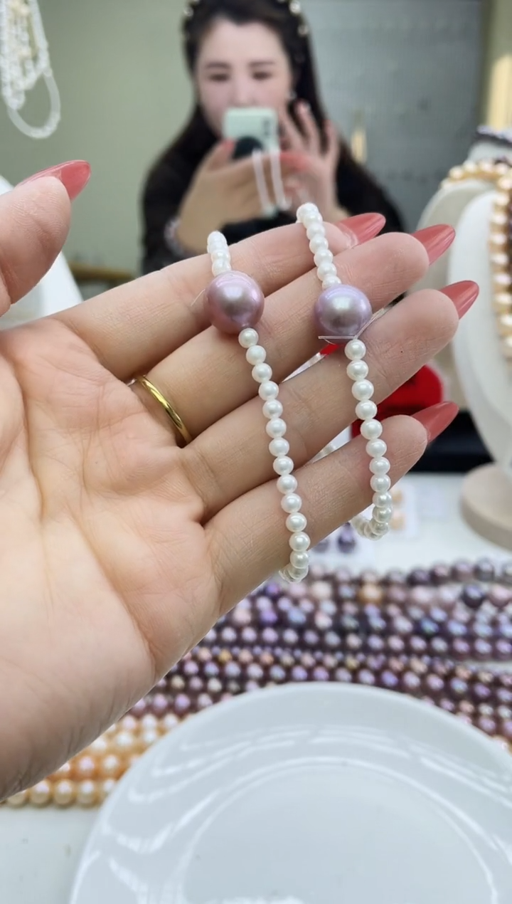 未镶嵌手链淡水珍珠白色系 