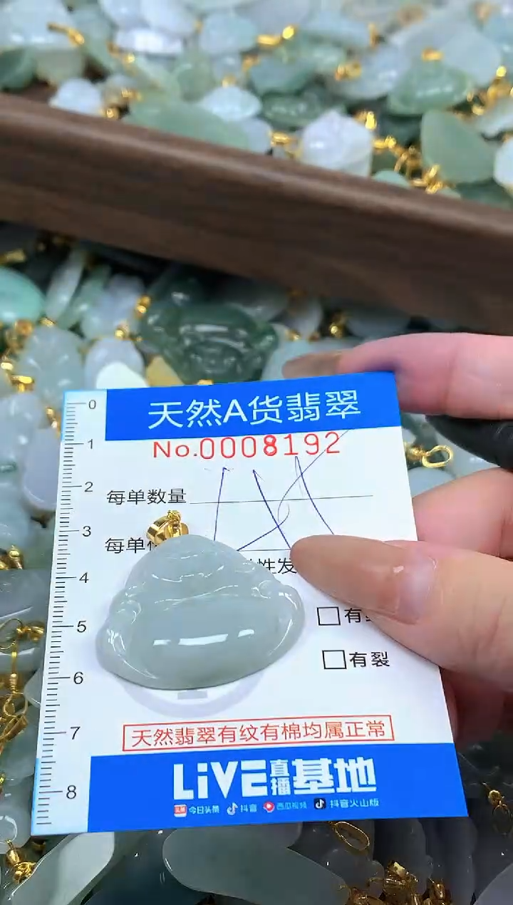 颈饰未镶嵌翡翠净货挂件-8192