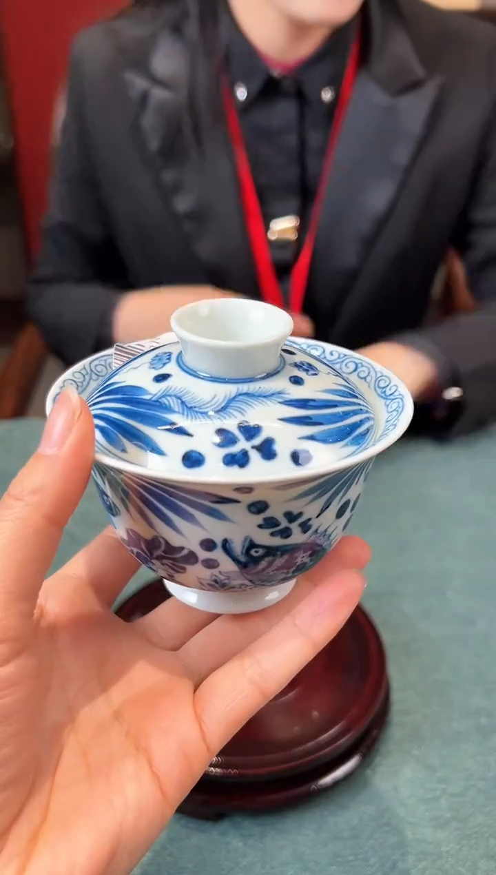 【闪购商品】盖碗常年展鱼藻纹两才盖碗