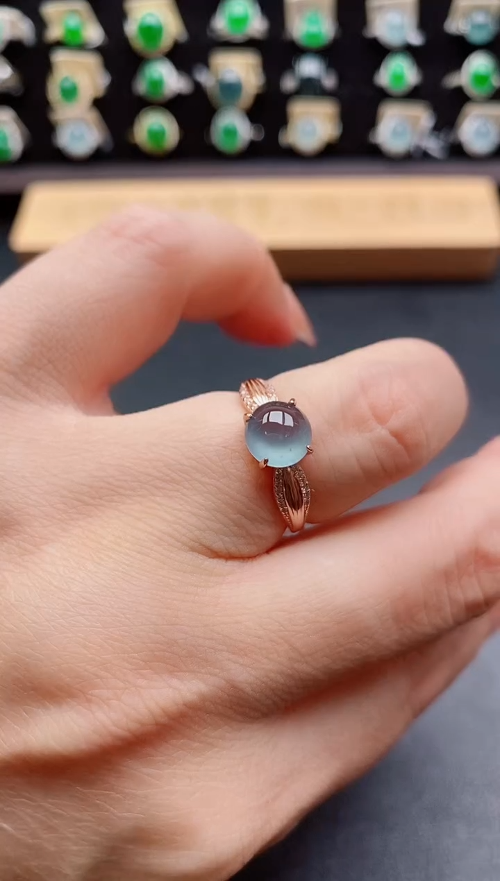 银S925镶嵌戒指翡翠1