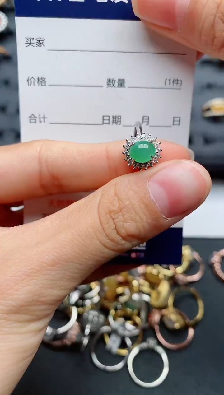 【闪购商品】翡翠戒指银S925镶嵌..............
