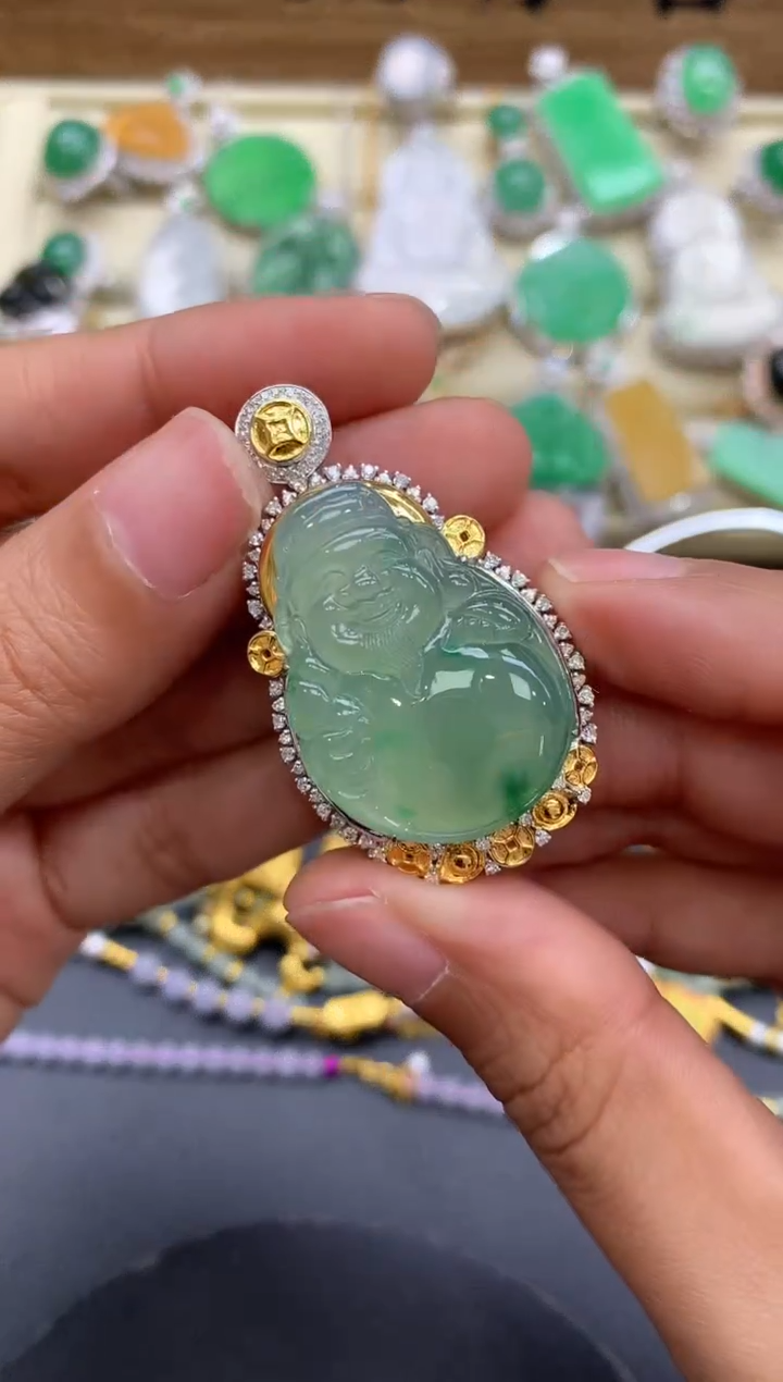 【闪购商品】翡翠颈饰18K金镶嵌465-中国好珍宝