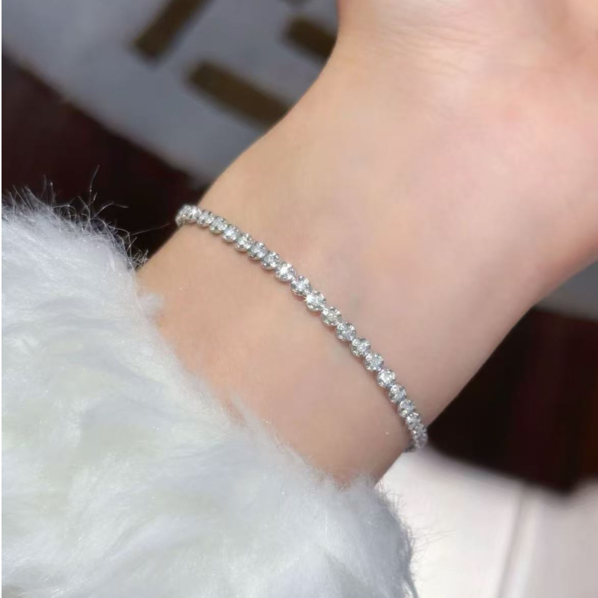 【富恩珠宝】0328 重金版  P两克拉网球手链   ZSSL