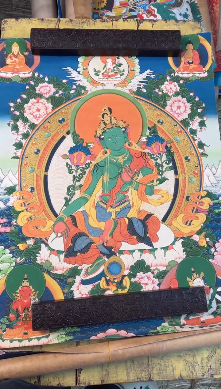 装裱画周总精选专属链接啊啊啊 A-116 绿度母