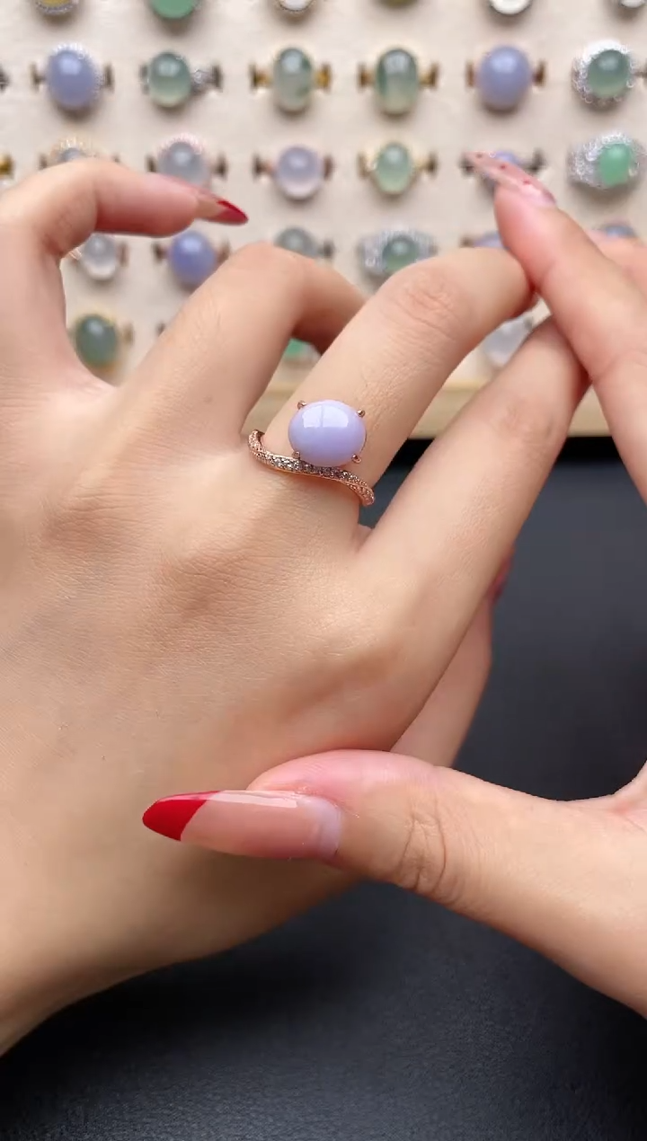 【闪购商品】翡翠戒指银S925镶嵌一物一证一礼盒